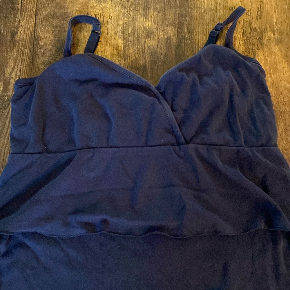 Thyme Maternity Nursing Top, Navy Blue layered